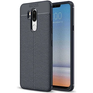 Aqua Aksesuar Lg G7 Kılıf Kamera Korumalı Deri Görünümlü Silikon Kapak