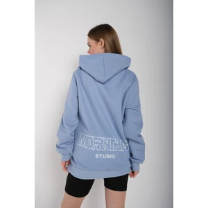 Kadın Mad For Nothing Baskılı Oversize Kapüşonlu Sweatshirt