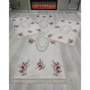 Allgelsin Yatak Odası Halısı Seti 3 'lü Yatak Odası Halı Takımı 2 Adet 80X150 1 Adet 80X300 cm Halı Seti 
