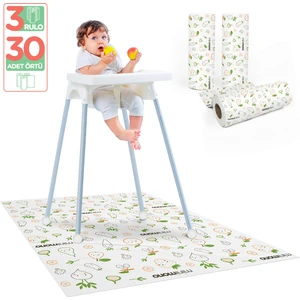Mama Sandalyesi Altı ve Aktivite Örtüsü -Kullan At Ek Gıda Örtüsü - 100x120 cm - 3'lü Paket 30 Adet
