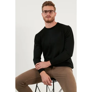 Yünlü Slim Fit Bisiklet Yaka Triko Kazak Erkek Kazak 518BISIKLET