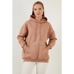 Regular Fit Pamuklu Kapüşonlu Yaka Şardonlu Kışlık Sweat Bayan SWEAT 5863854