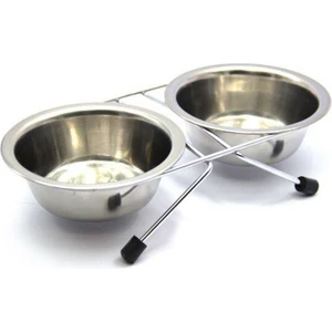 Duo Ayaklı 2'li Çelik Mama Kabı 17 cm 700 ml