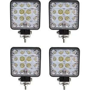 UNİCHROME 4 ADET LED Kare Off Road Iş Makinesi Kamyon Traktör Projektör Çalışma ve Sis Lambası 16 LED
