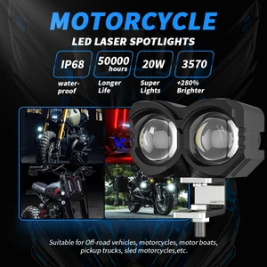 Mısırlı Grup Yeni Nesil Motosiklet Sis Farı -Mod Seçenekli  Beyaz LED + Sarı LED (Su Geçirmez) - 2 Adet