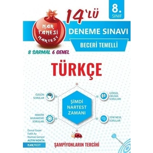 Nartest Yayınevi 8. Sınıf LGS Türkçe 14 Deneme Beceri Temelli