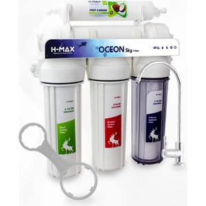 H-MAX Reverse Osmosis System Ocean 5 Filtreli Süper Membranlı 9 Litre Çelik Tanklı Açık Kasa Su Arıtma Cihazı - 0023