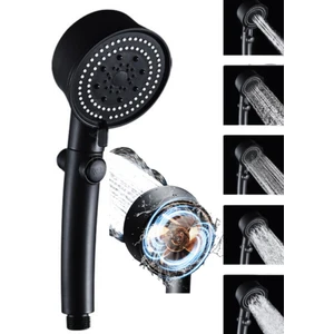 Turbo Fan 5 Fonksiyonlu Siyah Duş Başlığı El Duşu Handshower