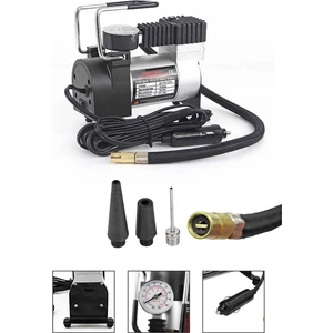 Yüksek Kalite Taşınabilir 150PSI 12V Top Bisiklet Minicar Lastik Şişirme Pompası Hava Kompresörü Kit