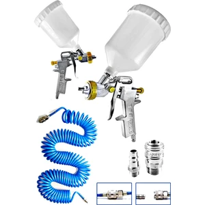 Havalı Üstten Depo 1,3mm  Boya Tabancası, Spiral Hava HORTUMU15 mt Hava Jakı  Takım Set