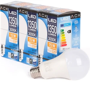 9W 3'lü Paket A60 LED Ampul 6500K Beyaz Işık 880LM E27