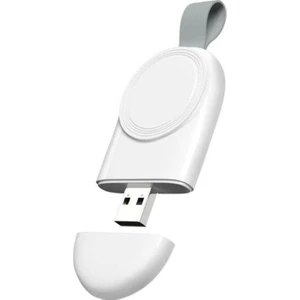 Apple Watch Uyumlu Se 2022 41MM - 45MM Için Anahtarlık Tipi Manyetik USB Şarj - Beyaz AL2364