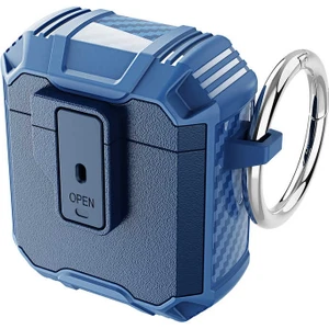 Case 4U Apple Airpods Kılıf Tank Çift Katmanlı Silikon Airbag 27 Lacivert