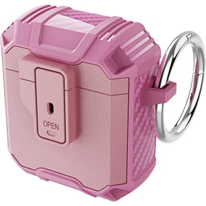 Case 4U Apple Airpods Kılıf Tank Çift Katmanlı Silikon Airbag 27 Pembe