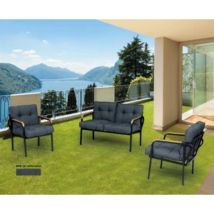 2+1+1 Zen Bahçe Takımı, Balkon, Bahçe, Cafe Mobilyası, Pofuduk Metal Çay Seti