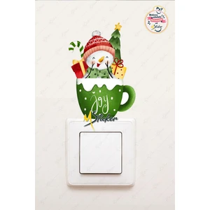 Yeni Yıl Sevimli Yeni Yıl Süsü Priz Sticker - Yılbaşı Stickerı