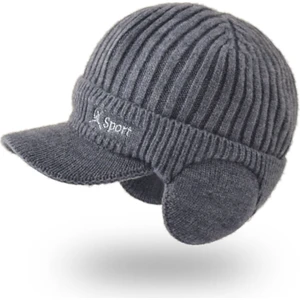 Açık Yün Şapka Kore Erkek Kapüşonlu Sıcak Kalın Ördek Dili Örme Kulak Koruma Beyzbol Şapkası