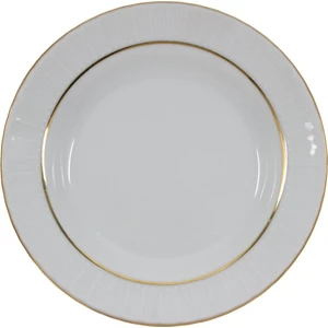 Güral Porselen Sedef 19CM Çukur Yemek Tabağı Çukur Tabak 6 Adet Altın Fileli