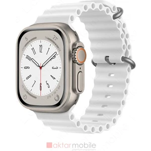 Apple Watch Ultra 49 mm Uyumlu Silikon Kordon Ocean Kordon Silindirik Kayış