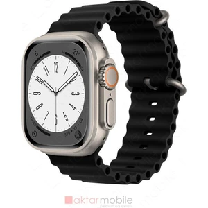 Apple Watch Ultra 49 mm Uyumlu Silikon Kordon Ocean Kordon Silindirik Kayış