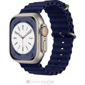 Apple Watch Ultra 49 mm Uyumlu Silikon Kordon Ocean Kordon Silindirik Kayış