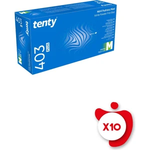 403 Plus Pudrasız Nitril Eldiven M Beden Mavi 100'lü 10 Paket