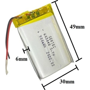 603048 3.7V 900 Mah Lityum Polimer Pil 1.5A (Drone Için Uygun Değildir)