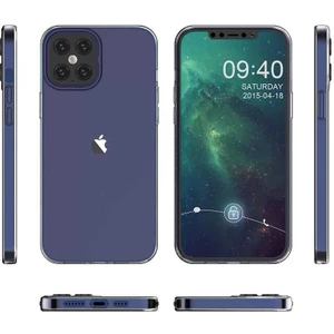 Kip GSM Apple iPhone 12 Pro Max Kılıf Için Tasarlanan Kristal Şeffaf Kaymaz Silikon Kılıf