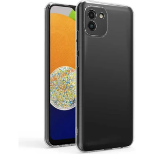 Kip GSM Galaxy A03 Kılıf Için Tasarlanan Kristal Şeffaf Kaymaz Silikon Kılıf