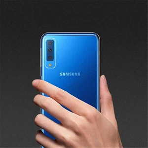 Kip GSM Galaxy A7 2018 Kılıf Için Tasarlanan Kristal Şeffaf Kaymaz Silikon Kılıf