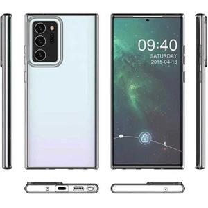 Kip GSM Galaxy Note 20 Ultra Kılıf Için Tasarlanan Kristal Şeffaf Kaymaz Silikon Kılıf