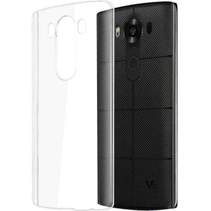 Kip GSM Lg V10 Kılıf Için Tasarlanan Kristal Şeffaf Kaymaz Silikon Kılıf
