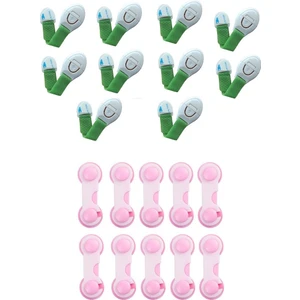 Demet Home Bebek Çocuk Güveninlik Seti Kapak Dolap Çekmece Kilidi 10+10 Adet Çok Amaçlı