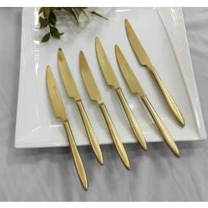 Carmen Mat Gold Titanyum 6 Adet Tatlı Bıçak