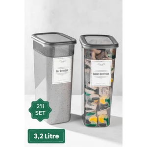 Etiketli 2 Adet Toz ve Tablet Deterjan Saklama Kutusu Deterjan Saklama Kabı 3,2 Litre
