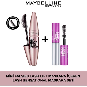 Maybelline Lash Sensational Siyah Maskara Büyük Boy – Hacim, Kıvırma ve Yelpaze Etkisi, Yaban Gülü Yağlı