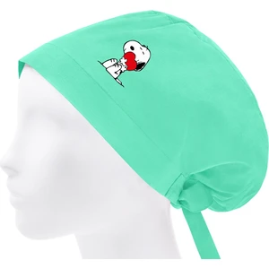 Tesettür Snoopy Kalp Baskılı Şef Aşçı Hastane Bonesi