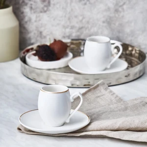 Iznik Beyaz 2 Kişilik Kahve Fincan Takımı 90 ml