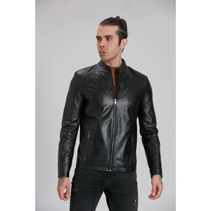 Deri Effect Erkek Siyah Hakiki Deri Ceket