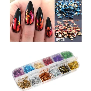 Tırnak Süsleme Folyo Parçaları, Nail Art Tırnak Süsleme Folyo Seti 12'li