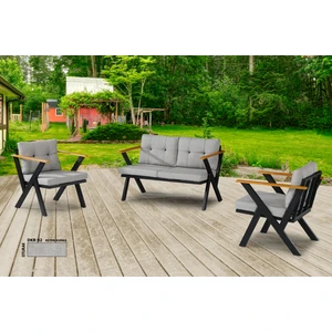 2+1+1 Zeta Bahçe Takımı, Balkon, Bahçe, Cafe Mobilyası, Süngerli Metal Çay Seti