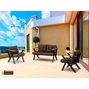 2+1+1 Zeta Bahçe Takımı, Balkon, Bahçe, Cafe Mobilyası, Süngerli Metal Çay Seti