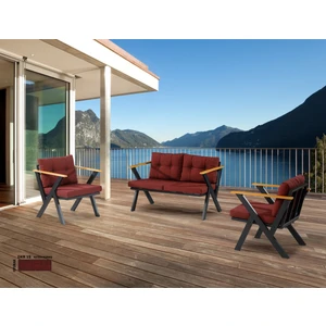 2+1+1 Zeta Bahçe Takımı, Balkon, Bahçe, Cafe Mobilyası, Süngerli Metal Çay Seti