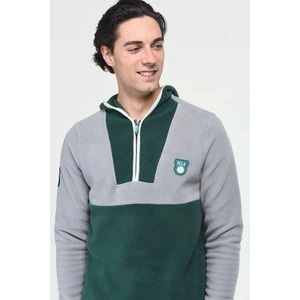 Hemet Yeşil Yarım Fermuarlı Kauçuklu Polar Erkek Sweatshirt