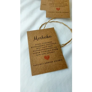 Çikoleyt Design Kraft Teşekkürler Not Kartı - Ürün Kartı 6 x 9 cm 50 Adet