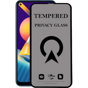 Kzy Samsung Galaxy M11 Tam Kaplayan Privacy Hayalet Temperli Ekran Koruycu Cam