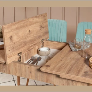 Paris Banklı Yemek Masası Takımı Atlantik Fıstık Yeşil