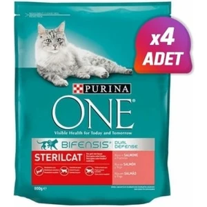 4 Adet - Purina One Sterilised Somonlu Kısırlaştırılmış Kedi Maması 800 gr