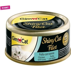 Shinycat Fileto Tuna Balıklı ve Tavuklu Yetişkin Kedi Konservesi 70 gr - 12 Adet