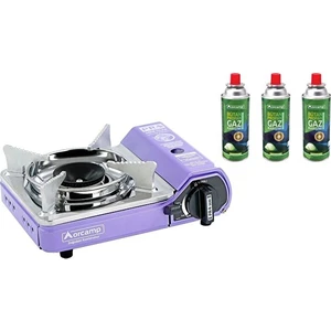Tekli Mini Portatif Ocak Plastik Çantalı + 3 Adet 227 Gram Kartuş Gaz